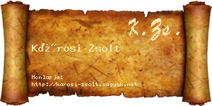Károsi Zsolt névjegykártya